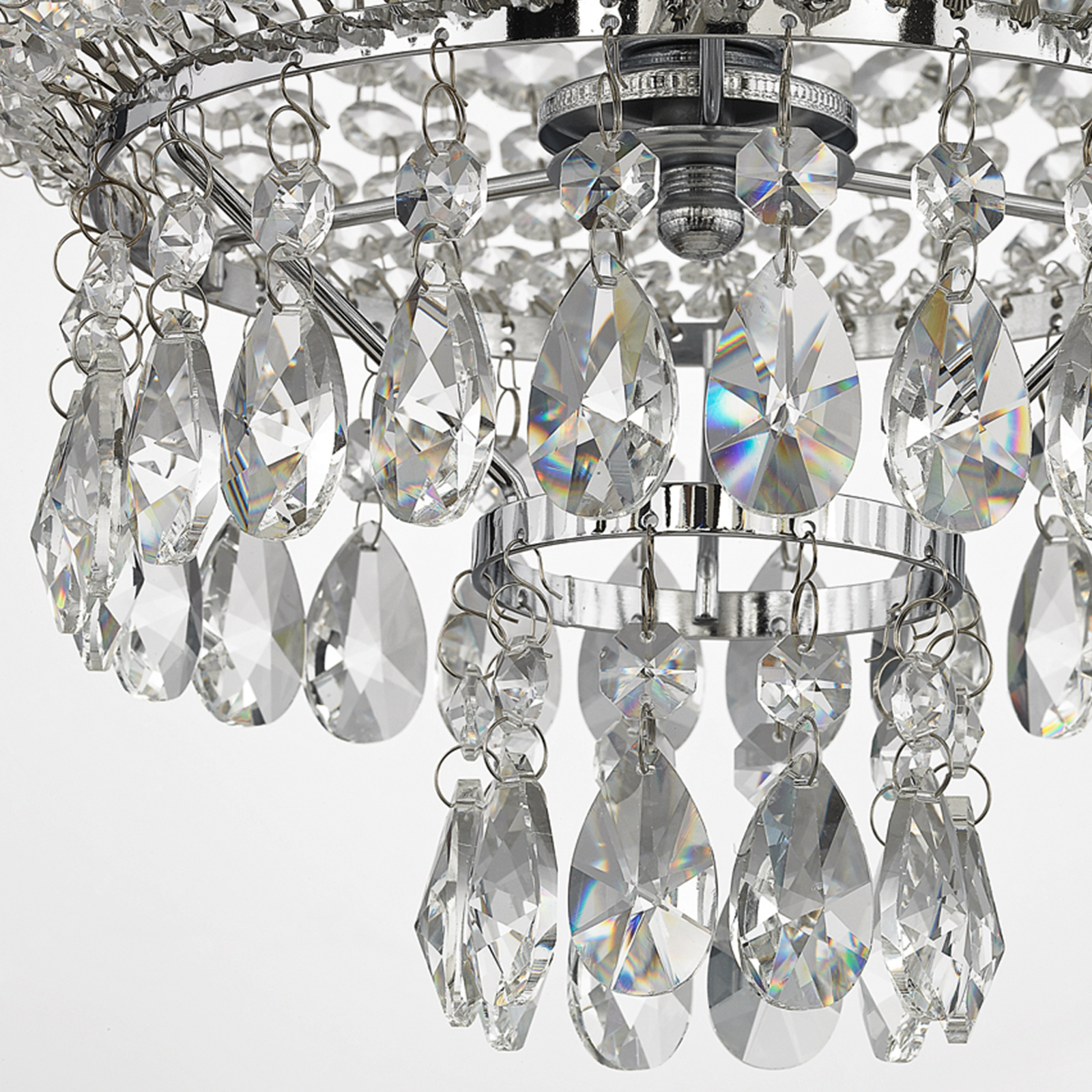 Glossy chrome crystal pendant light Casparia | Lights.co.uk