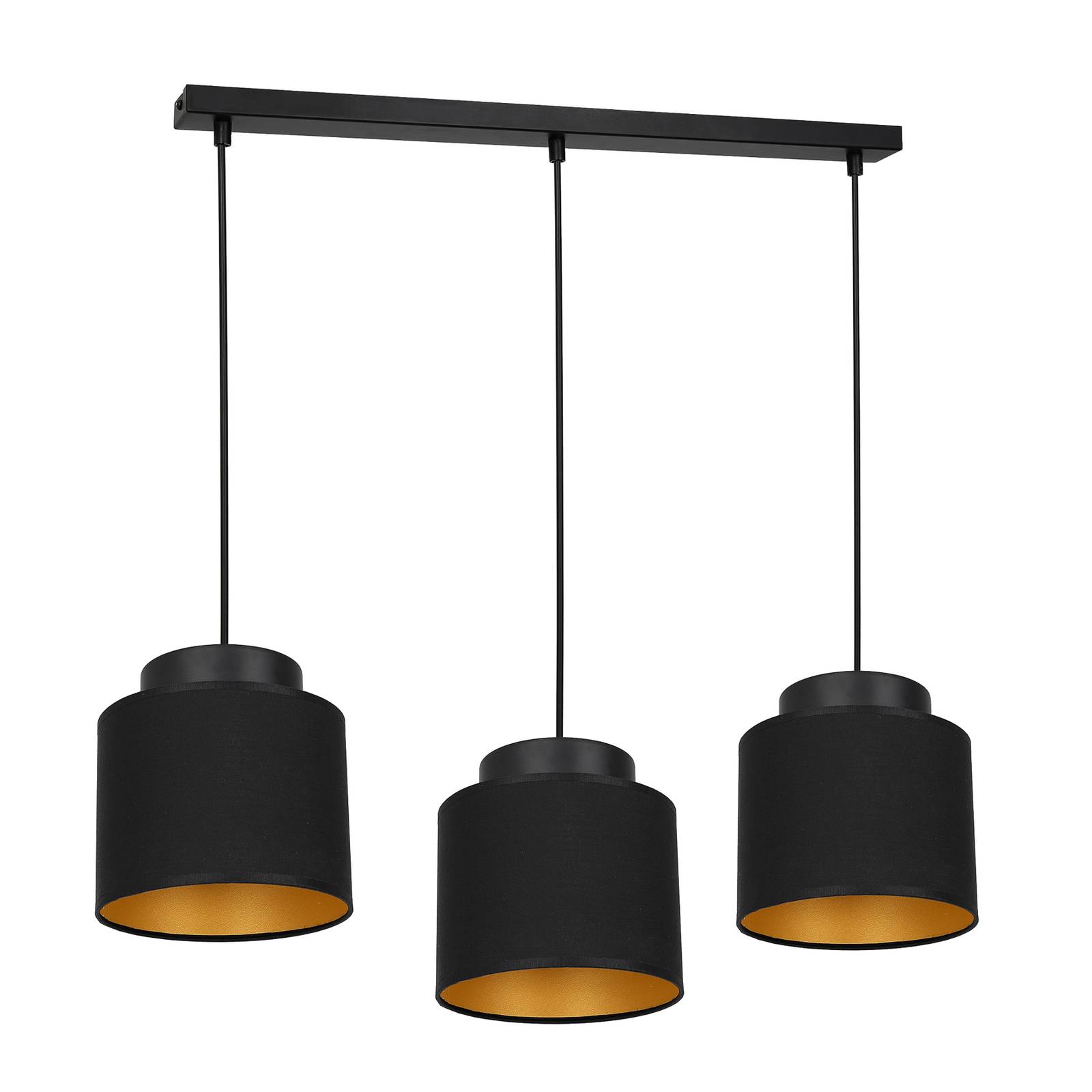 Hanglamp Soho cilindrisch zwart/goud