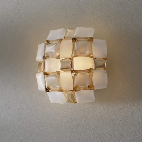 Slamp Mida vägglampa, 32 x 32 cm, guld/vit
