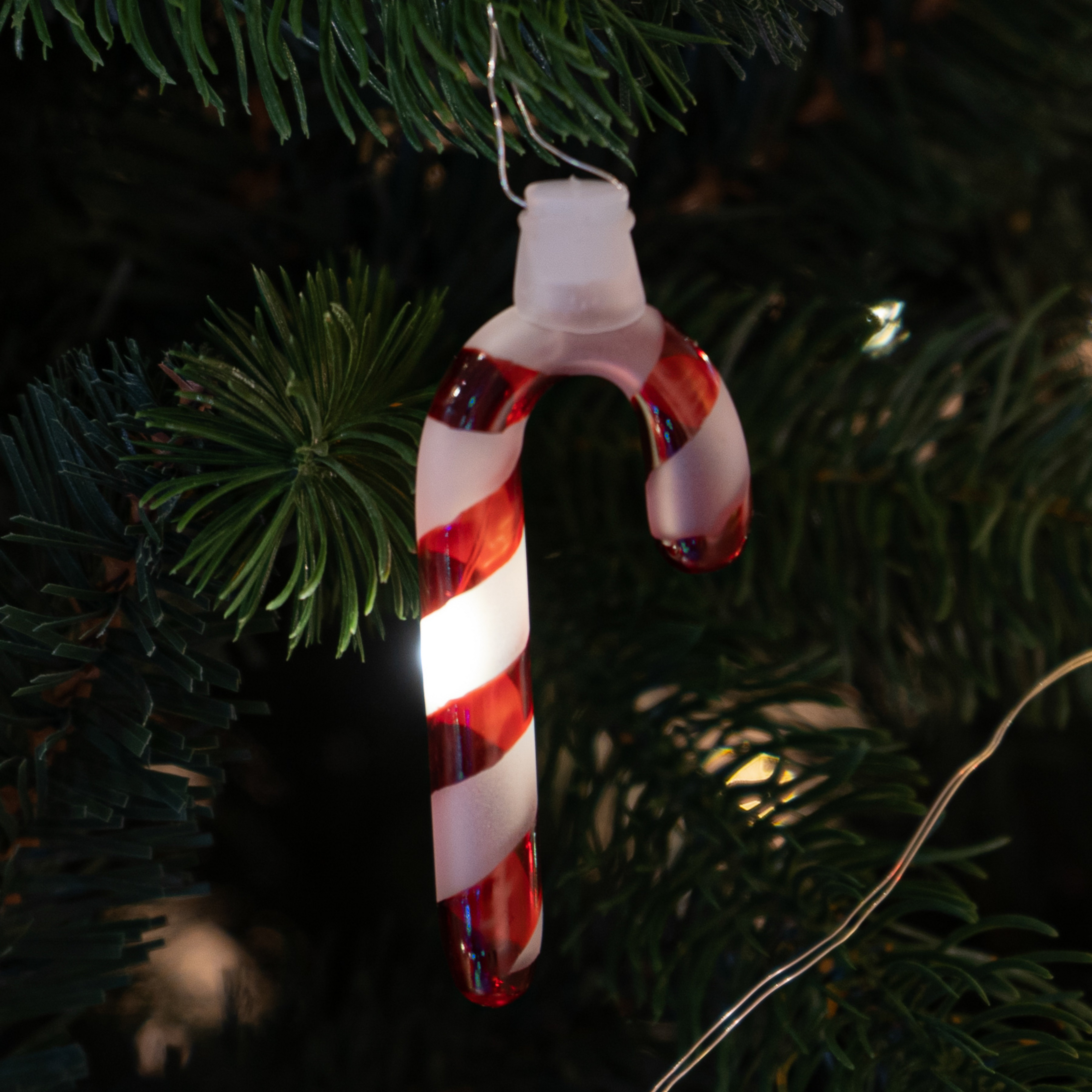 Cadena de luces LED Hannah Candy Cane rojo