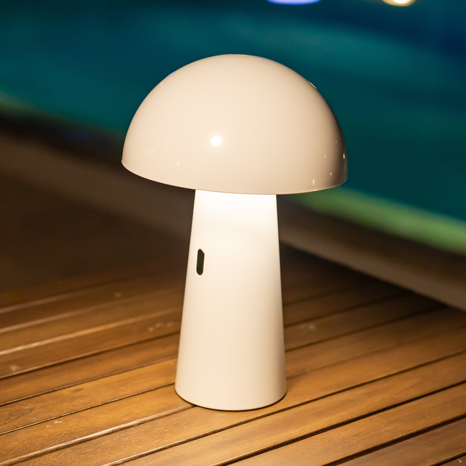 Newgarden Shitake lampa stołowa LED IP44 biała