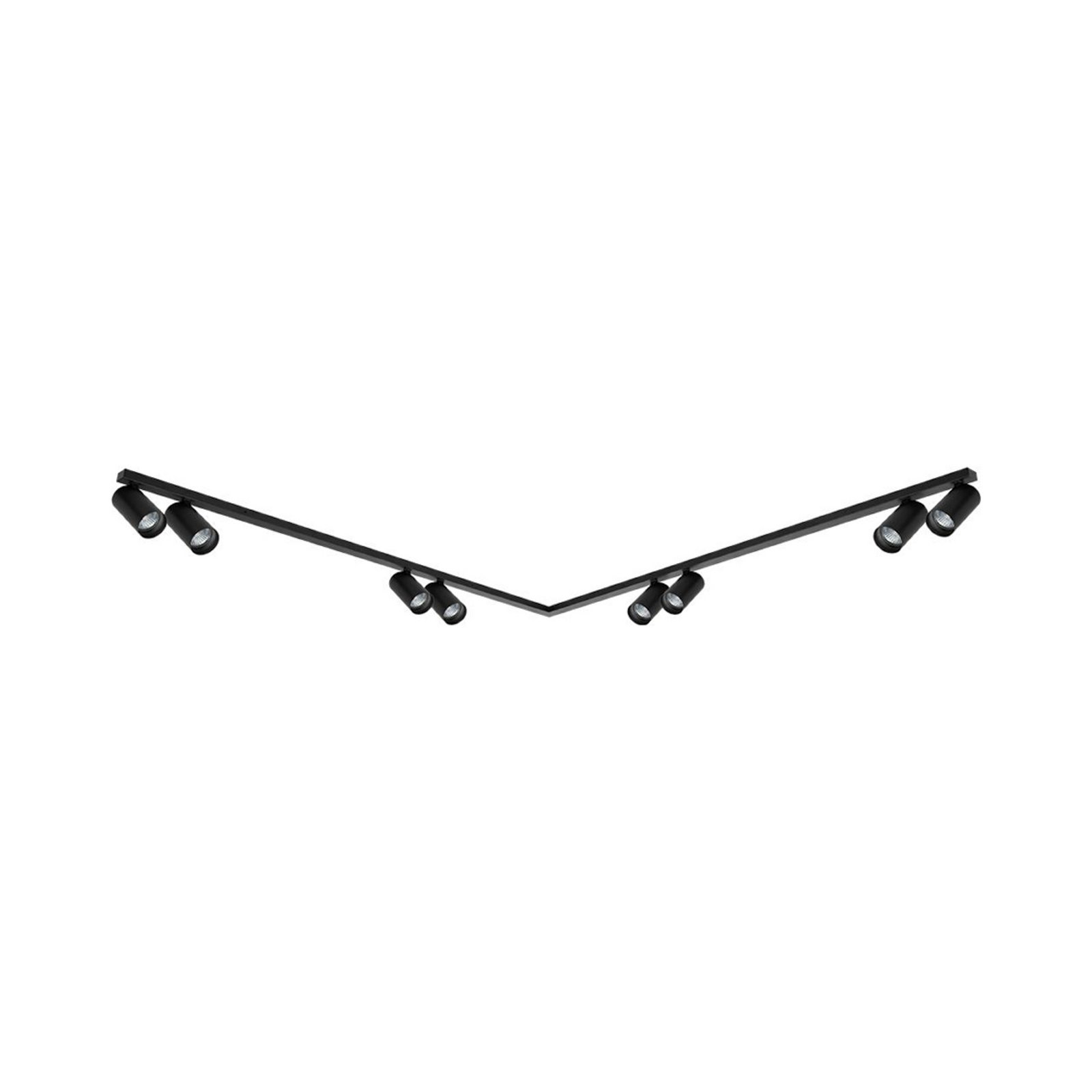 Deckenspot Hero, schwarz, 8-flammig, 240 cm, Metall, GU10