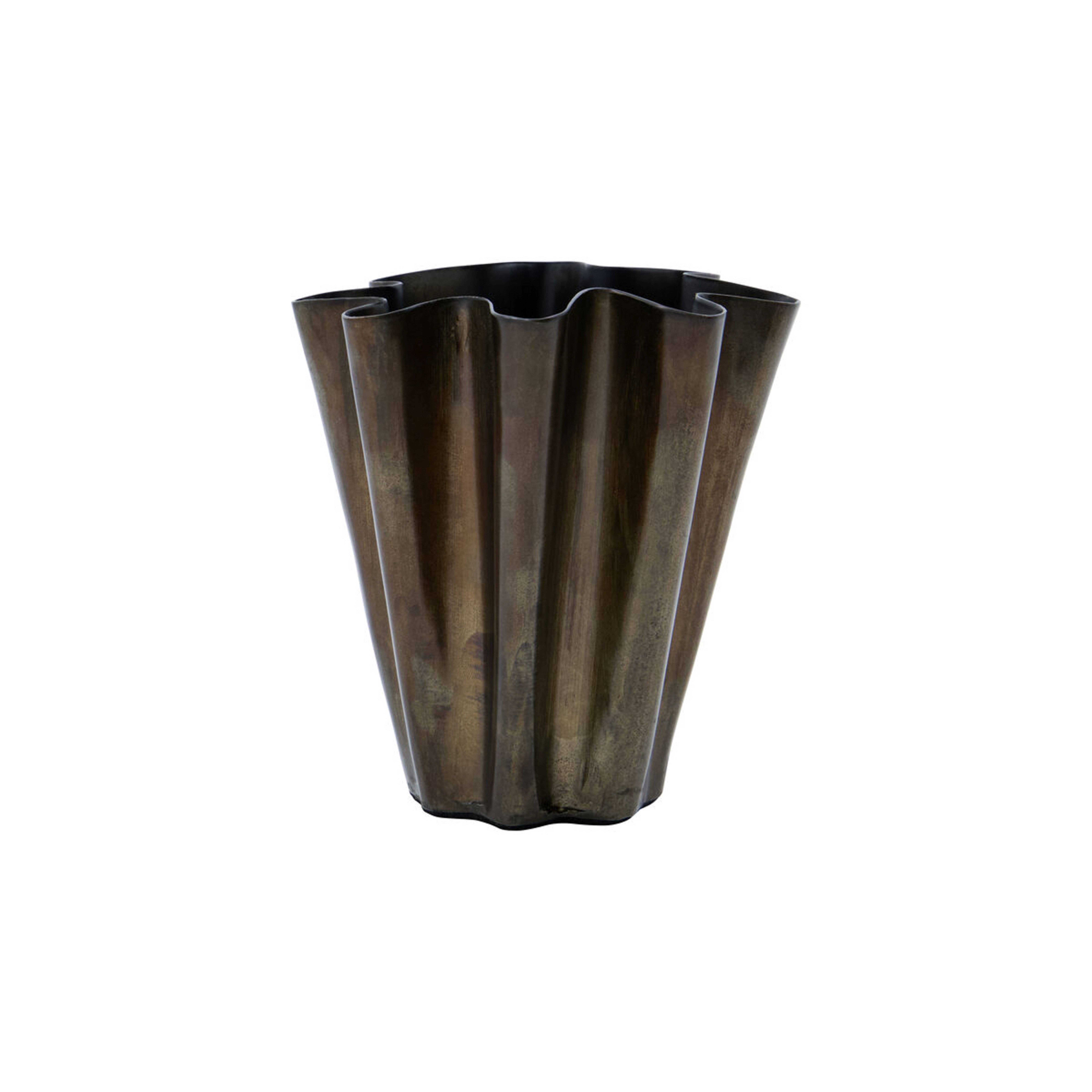 Vaso HDFlood, marrone anticato, altezza 13 cm, metallo - House Doctor