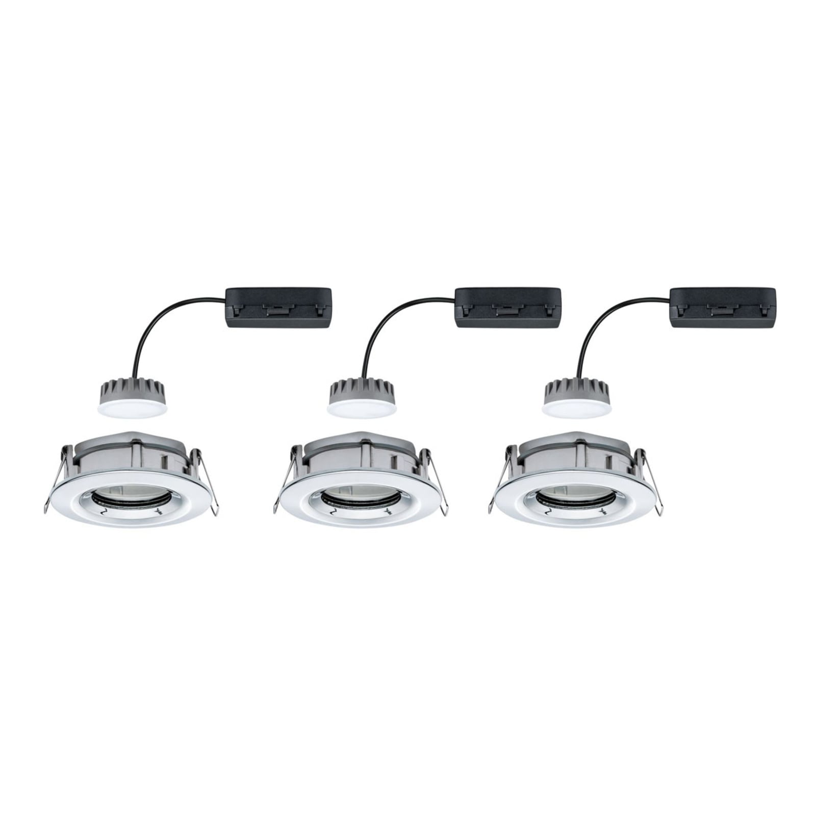 Nova Plus 3-osainen LED-kohdevalaisin, pyöreä, kromi - Paulmann Nova Plus 3-osainen LED-kohdevalaisin, pyöreä, kromi - Paulmann