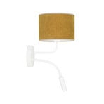 Roller wall light, cord, white/mustard yellow, reading light
