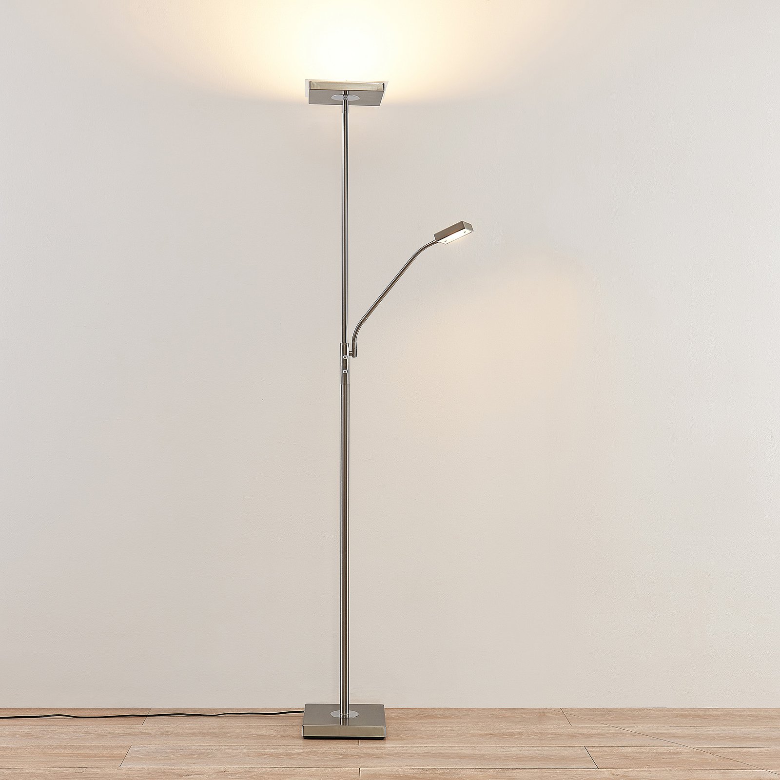Sumani LED Floor Lamp Satin Nickel - Lindby