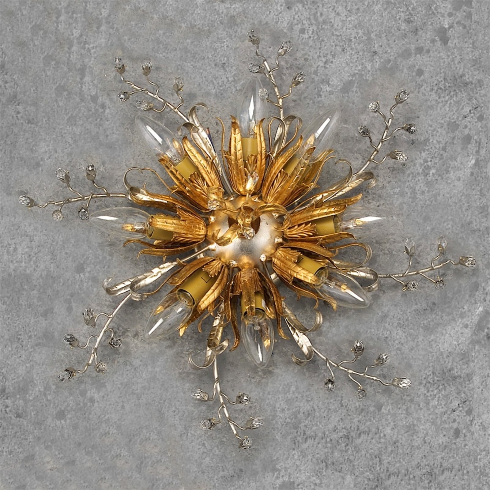 Ferro Luce BERGAMO impressive ceiling light eight-bulb, for Living / Dining Room, metal, crystal, E14, 40 W, energy efficiency: A++, H: 10 cm