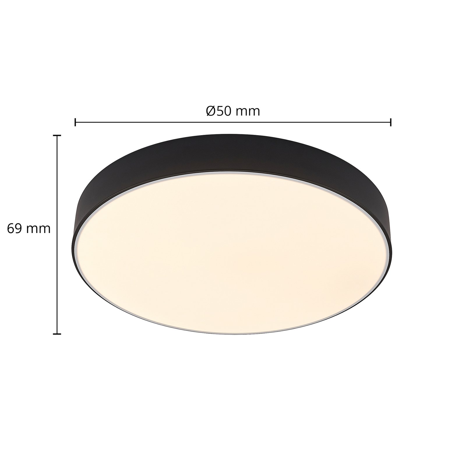 Lindby LED-Deckenleuchte Simera, Ø 50cm, schwarz, dimmbar