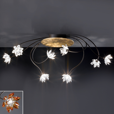Blommig taklampa FIORELLA 8-armad