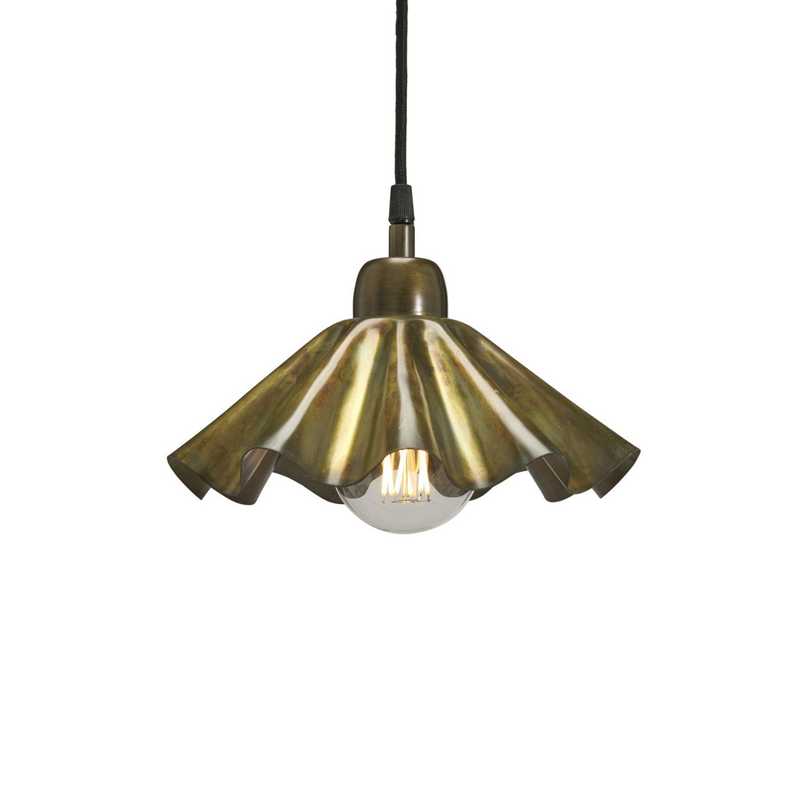 PR Home hanging light Aira brass-coloured oiled, Ø 25 cm plug