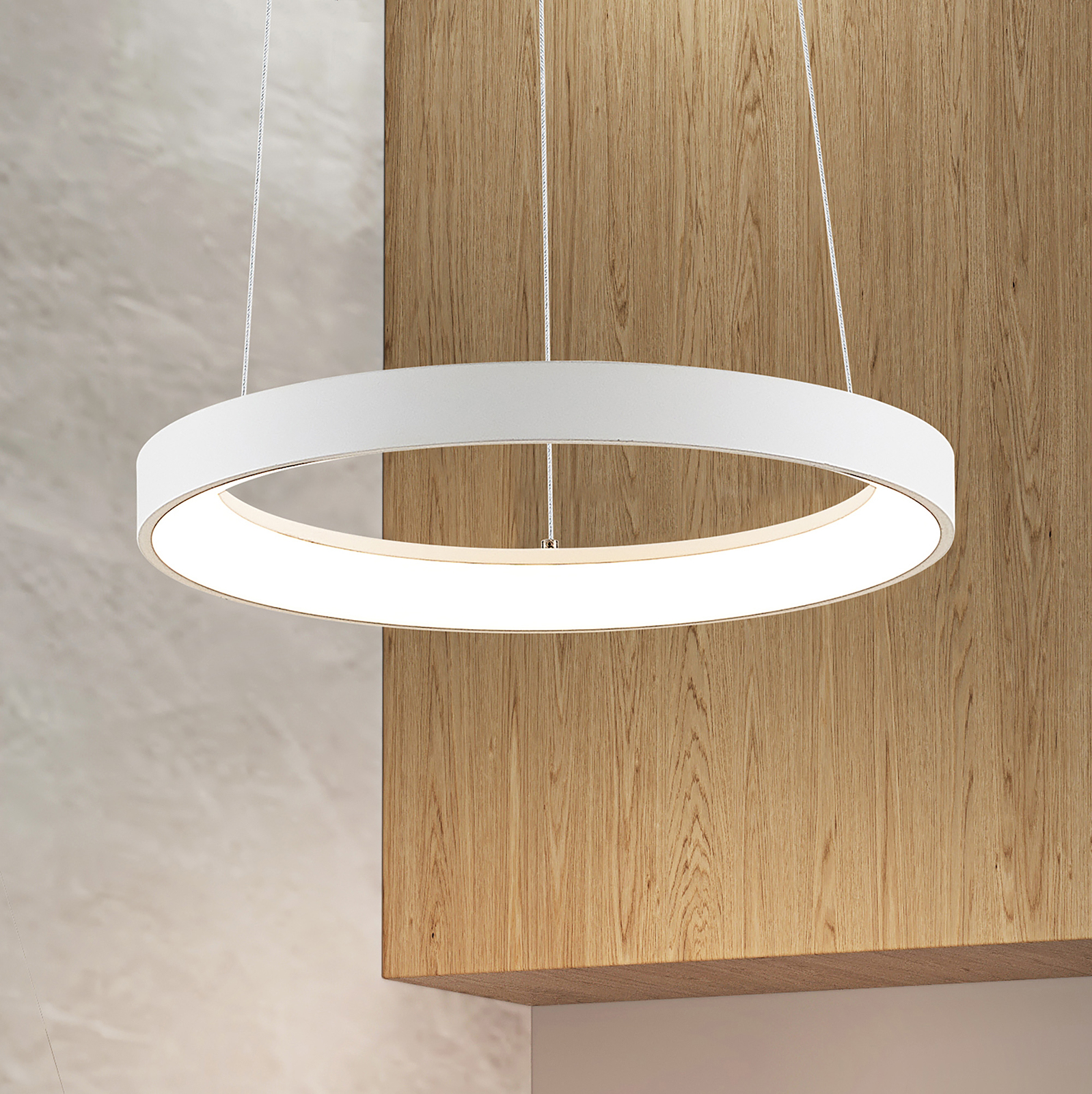 Arcchio Vivy LED závesná lampa, biela, 38 cm