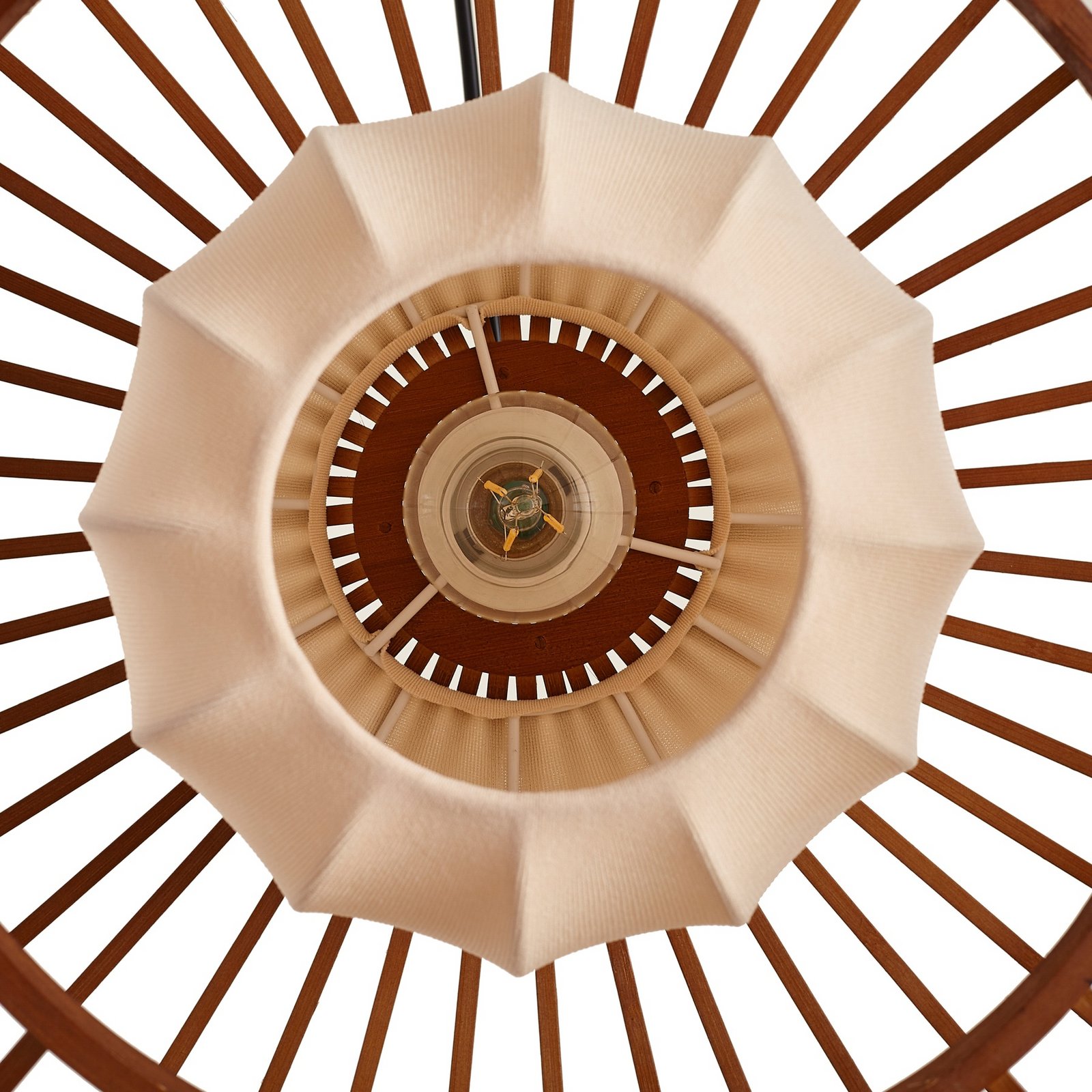 Lampa wisząca Davella, Ø 50 cm, bambus, tkanina – Lindby