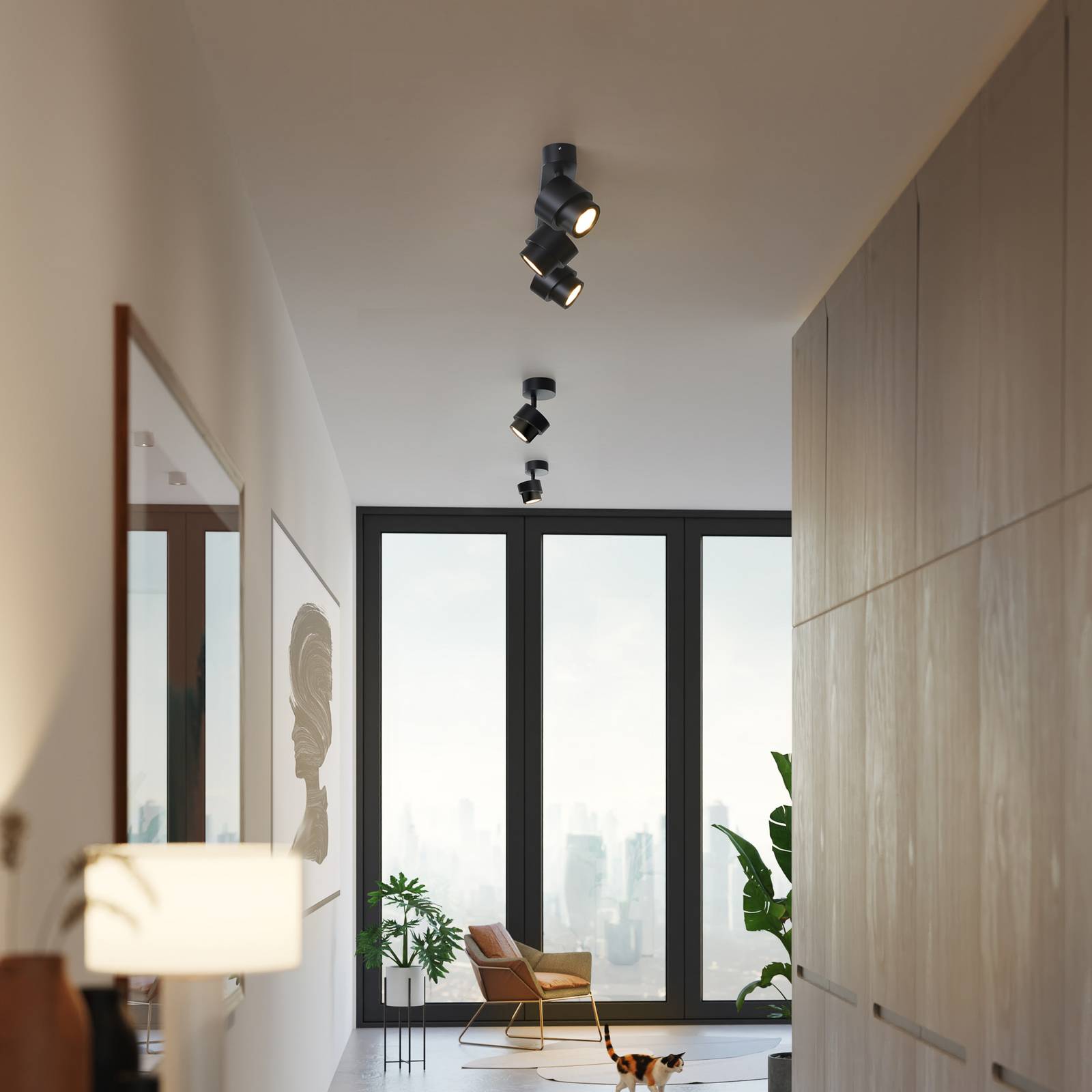 LED-Spot BRUSH, schwarz, Ø 7 cm, Metall, dimmbar, 2.700 K günstig online kaufen