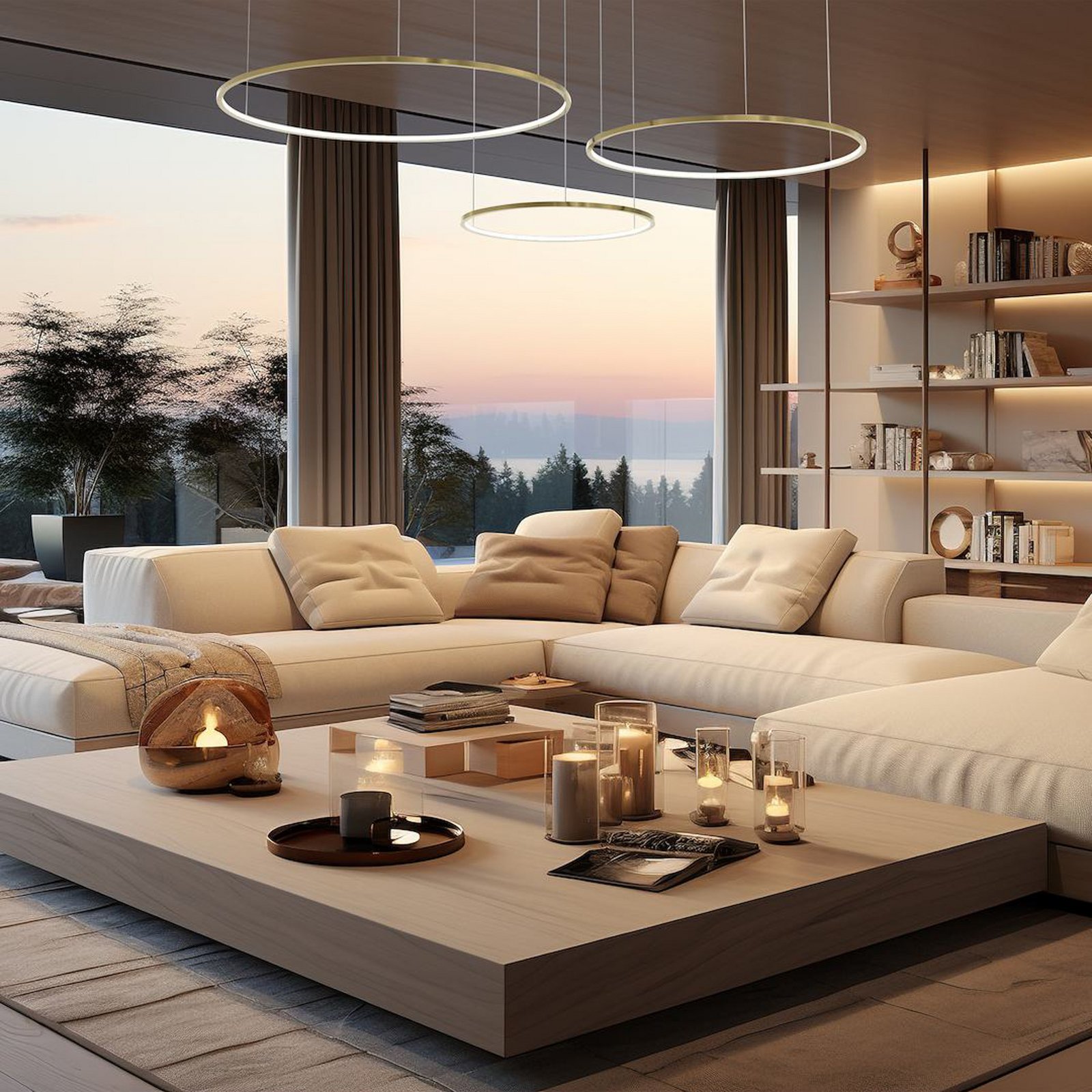 LED-Hängeleuchte Saturno, goldfarben, 3-fl., Metall, 4.000 K