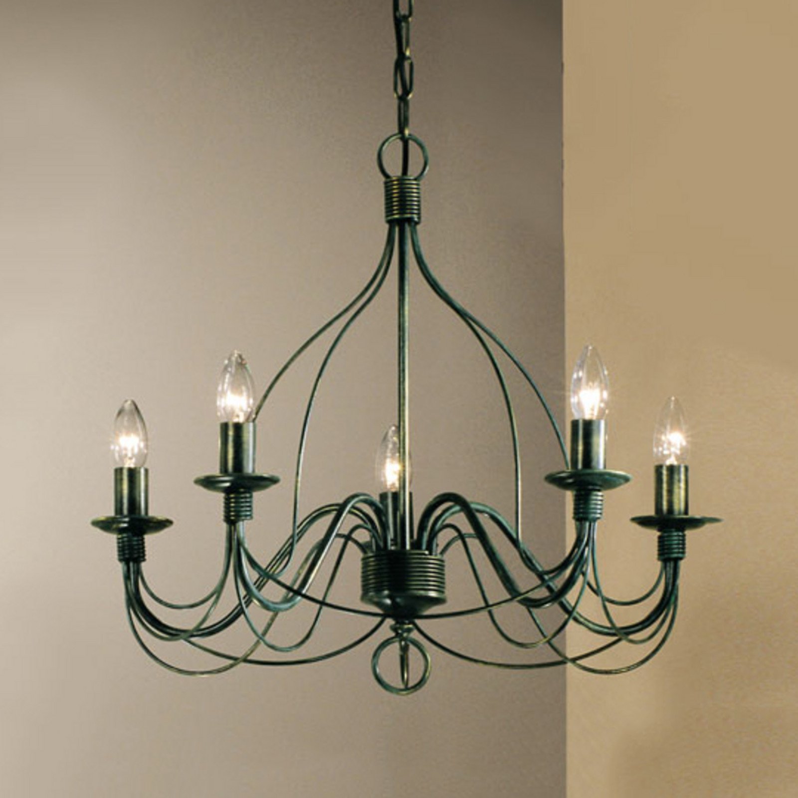 Candelabru FILO cu 5 lumini verde antichitate