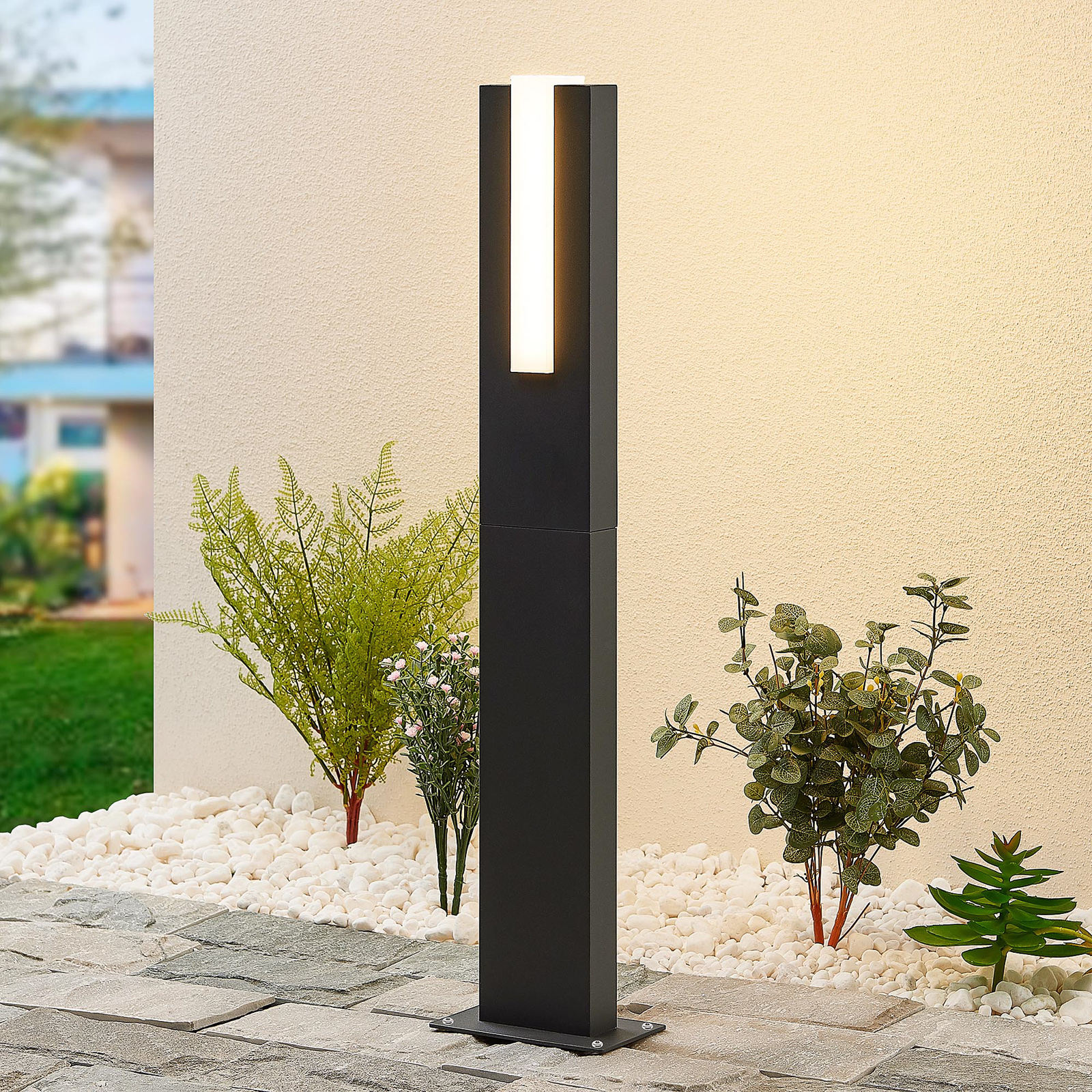 Lucande Virgalia LED path light, 65 cm, aluminium, plastic, 8.6 W, energy efficiency: A+, W: 14 cm, H: 65 cm