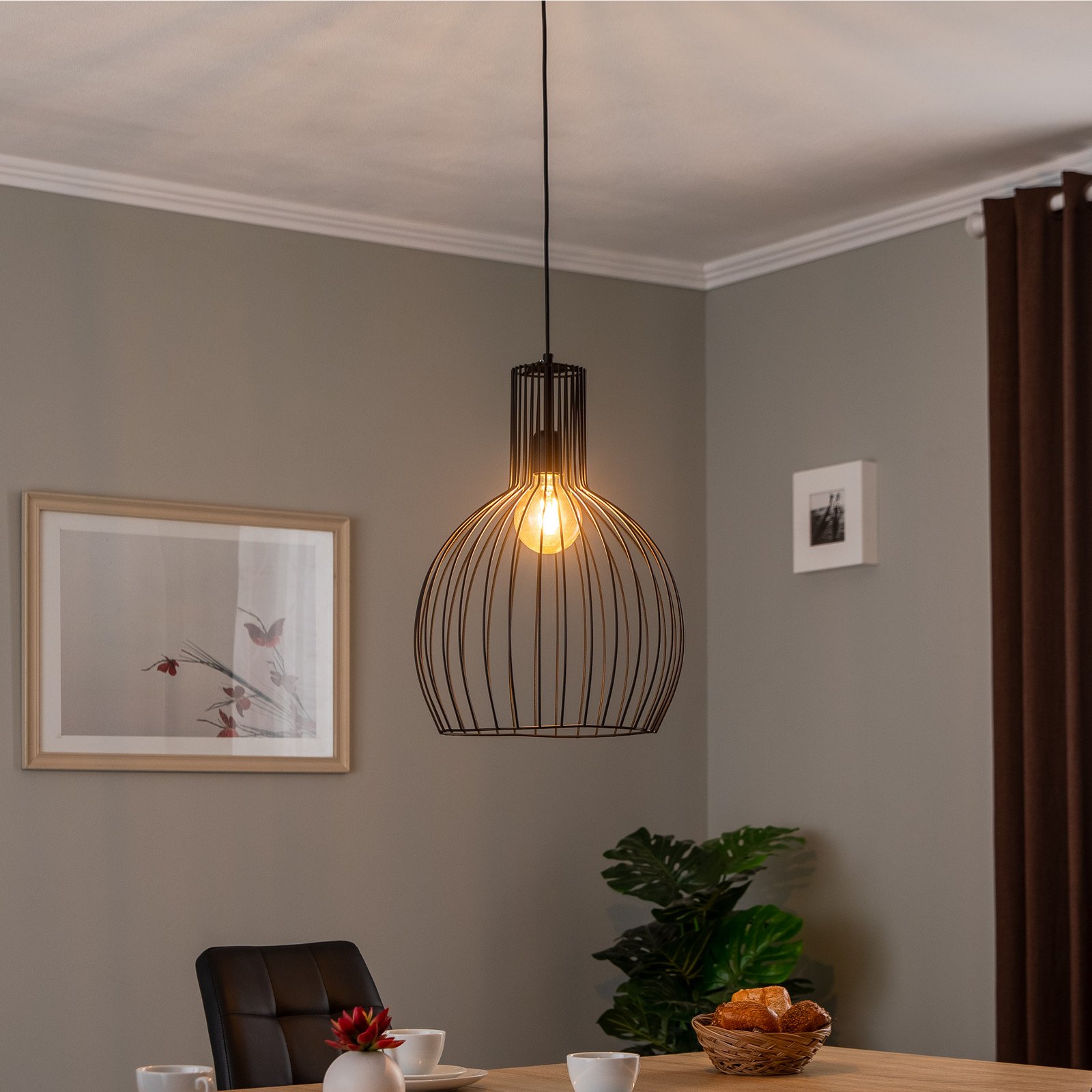 Opviq Lampă suspendată Fellini MR-756 1 bec Ø 38cm negru - Camera de zi / sufragerie - modern - Metal