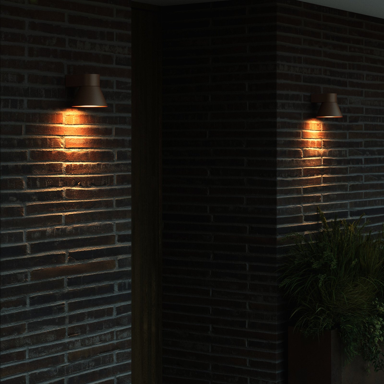 Kyklop Cone Candeeiro de Parede Exterior Rust - Nordlux
