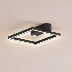 Lindby LED mennyezeti lámpa Yulla, 34 cm, fekete, szenzoros, szenzoros