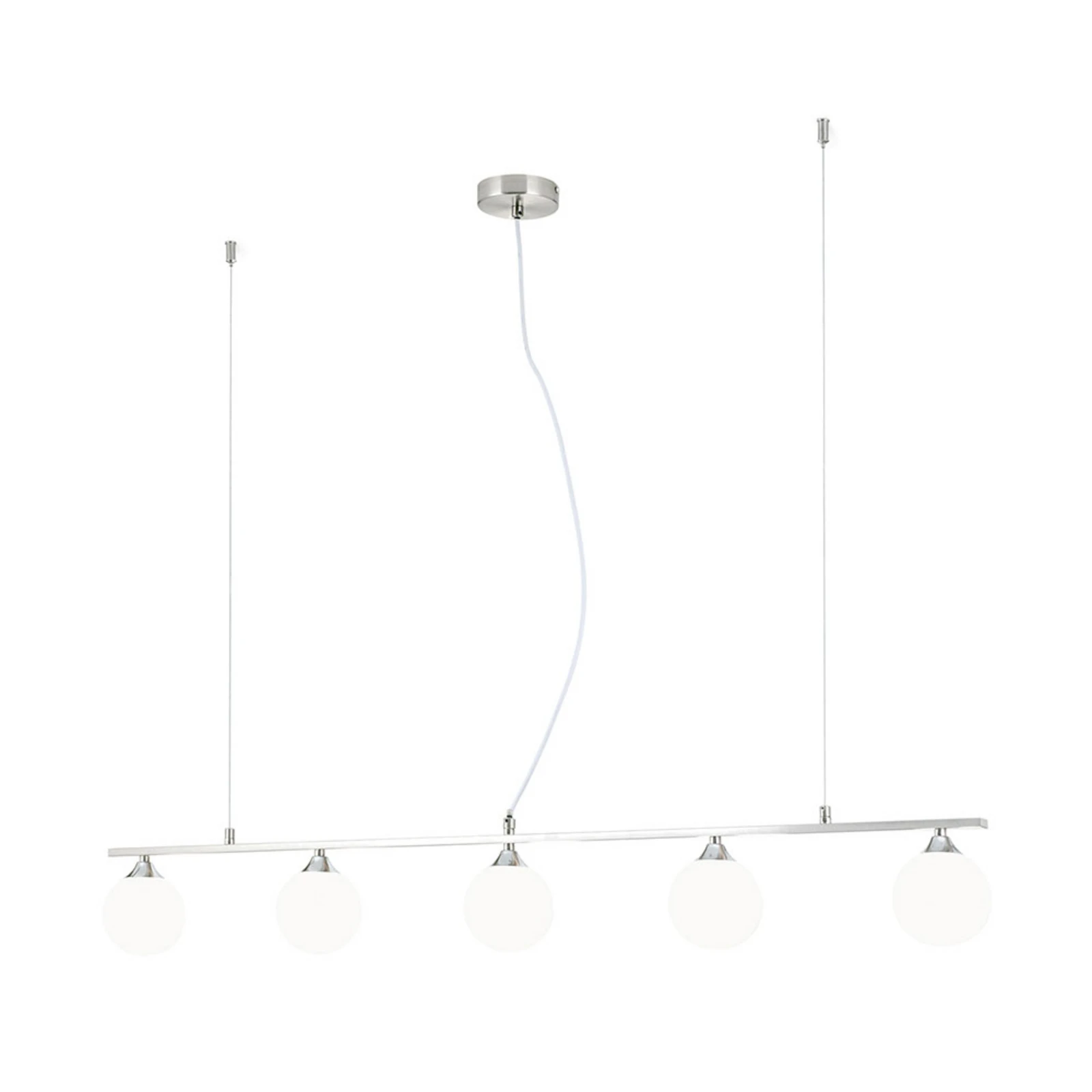 Suspension Snowwhite à 5 lampes, nickel