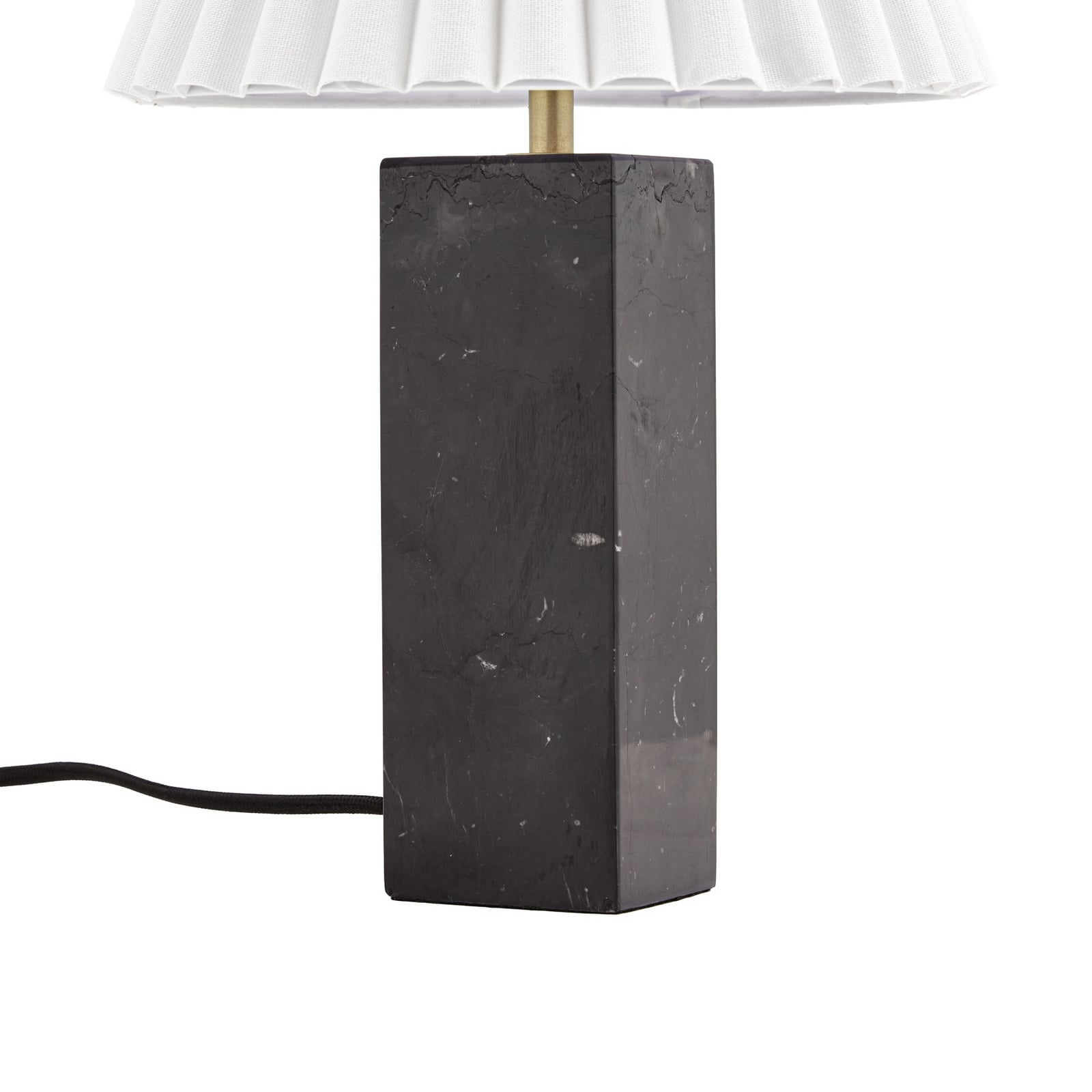 Nola bordlampe Asher, høyde 45 cm, svart/hvit, marmor