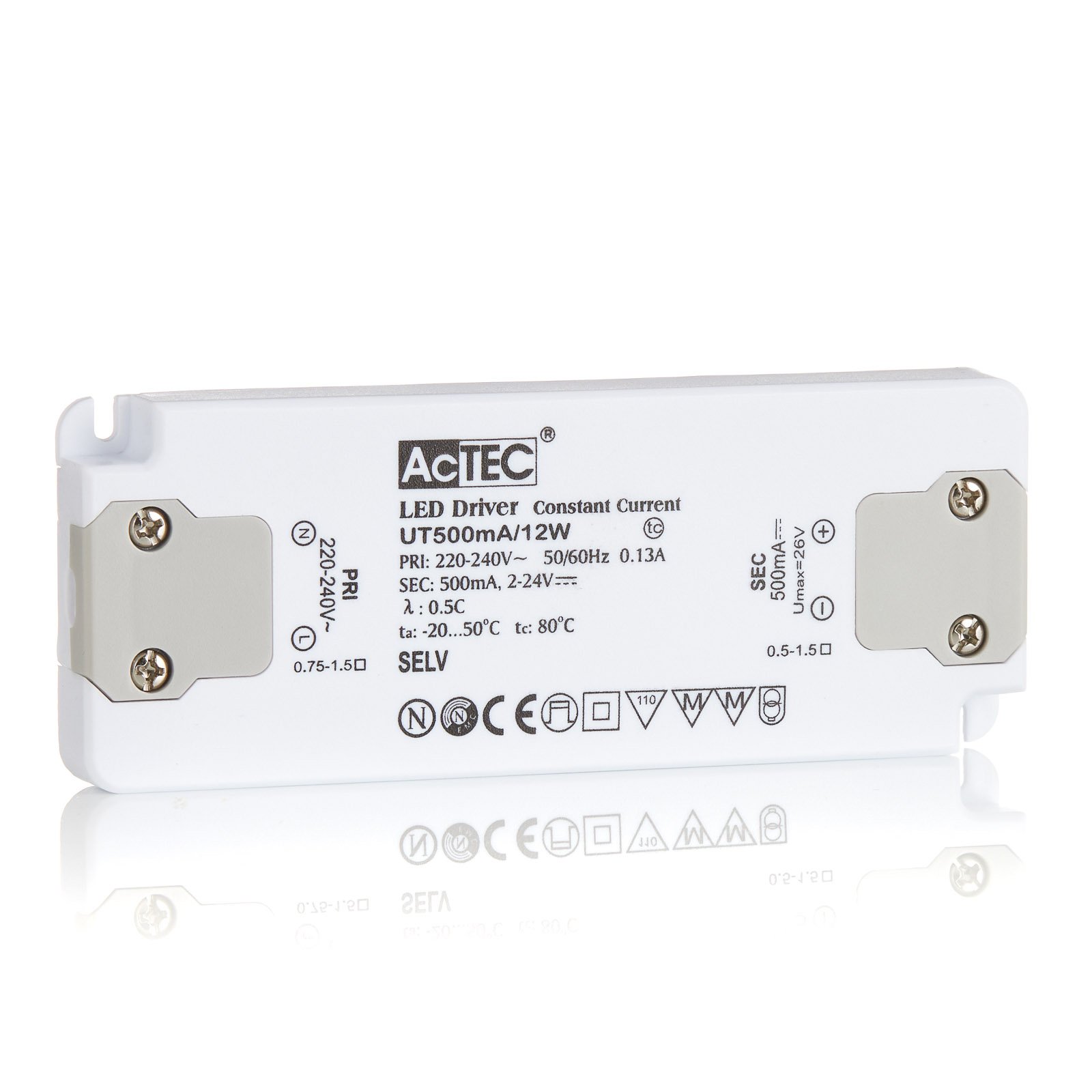 AcTEC Slim -LED-muuntaja CC 500mA, 12W
