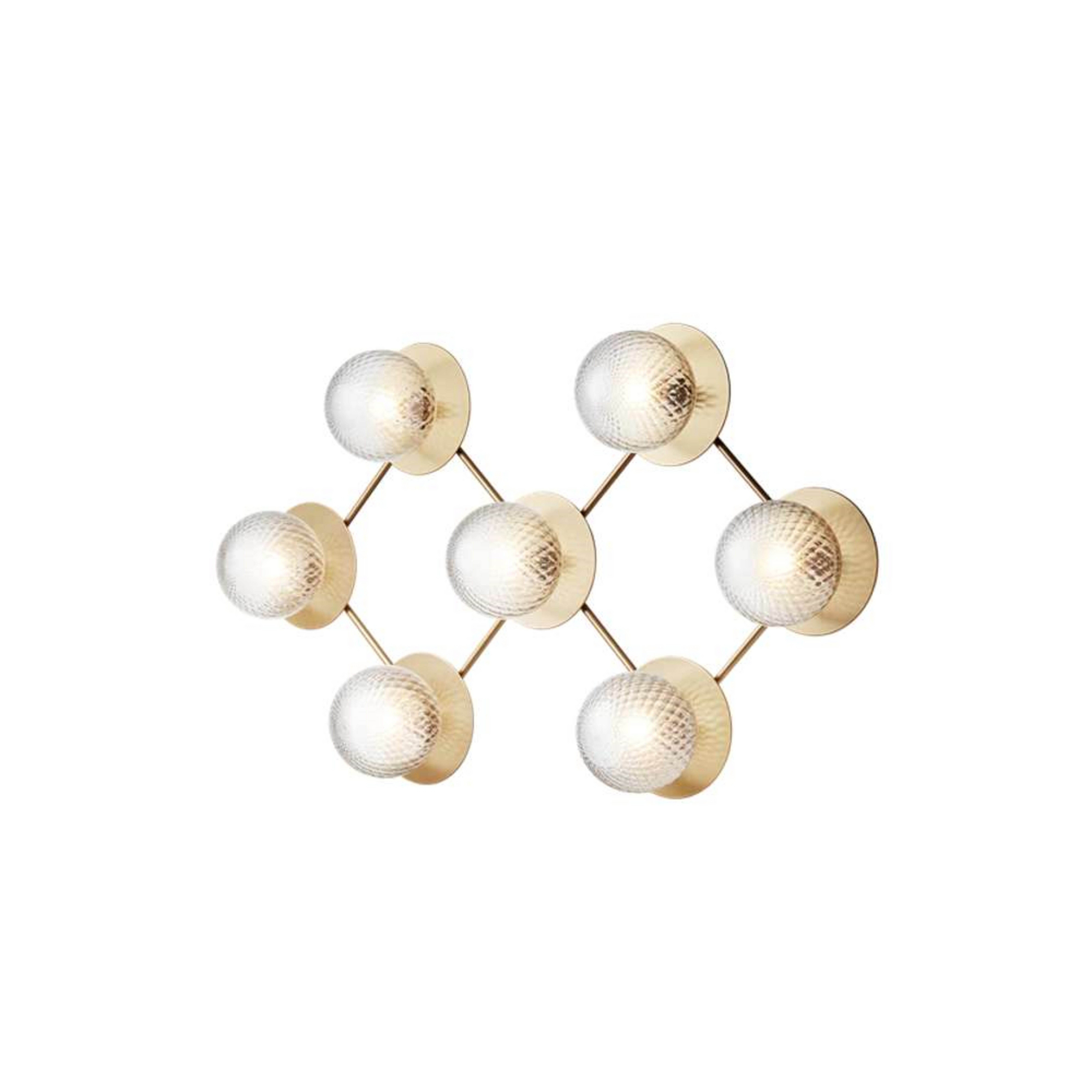 Liila 7 Wand-/Deckenleuchte Nordic Gold/Optic Clear - Nuura