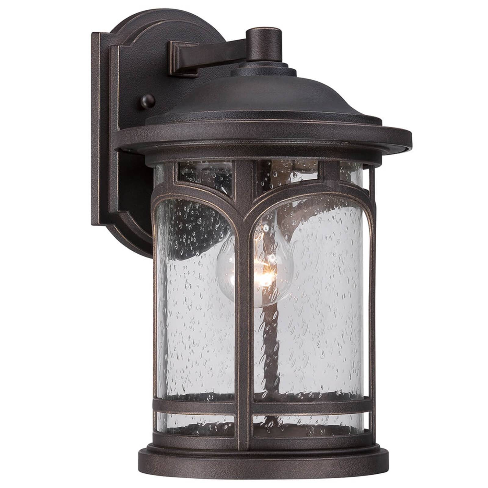 QZ-MARBLEHEAD2-M Wandleuchte Marblehead 1xE27 75W H367cm B229cm IP44 Palladian Bronze Blasenglas klar dimmbar - Quoizel
