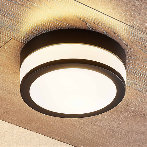 Lindby Flavi lampa sufitowa, Ø 23 cm, czarna