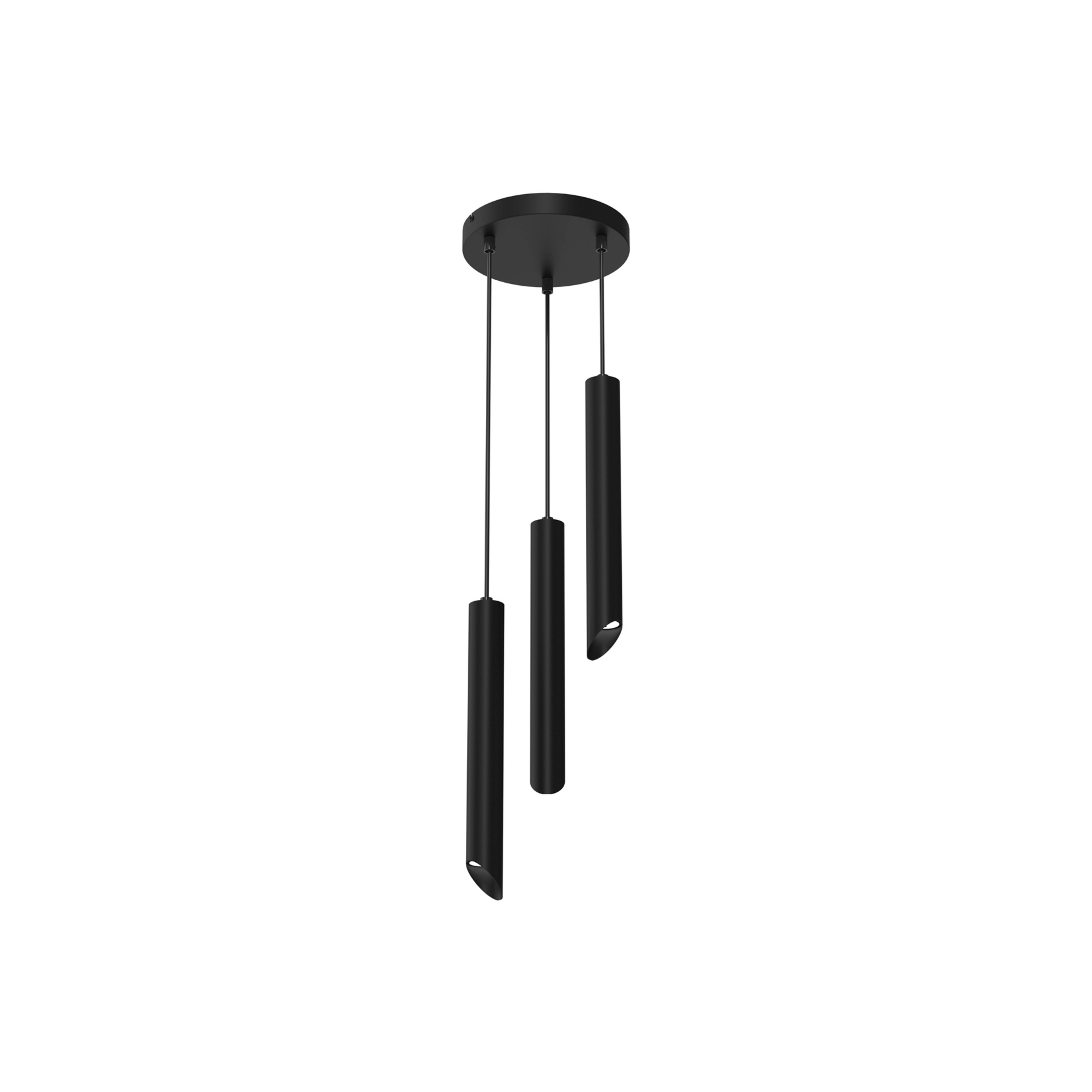 Hanglamp Corte, zwart, 3-lamps, rond