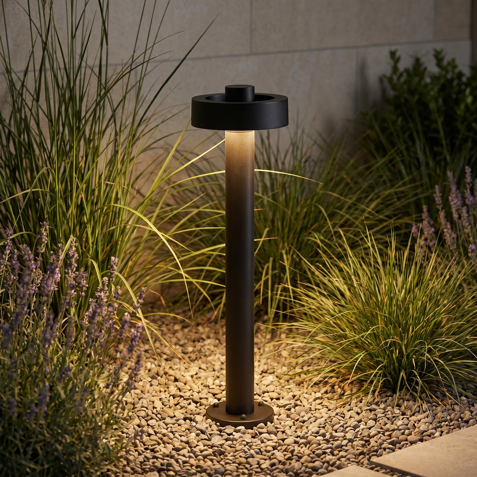 Bornes lumineuses LED Nirella, hauteur 60 cm, noir, CCT, métal, IP65 - Lucande