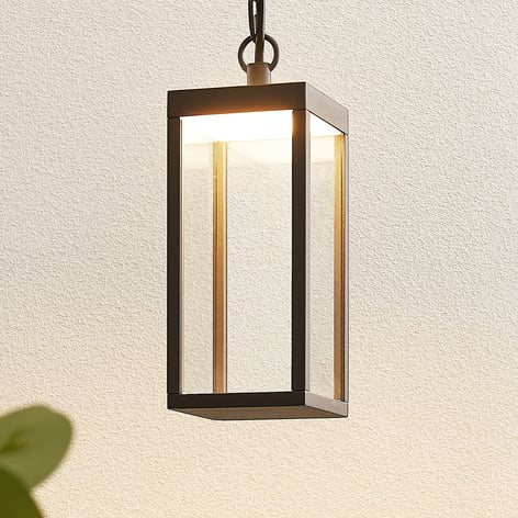 Suspension extérieure LED Cube, verre, 26 cm