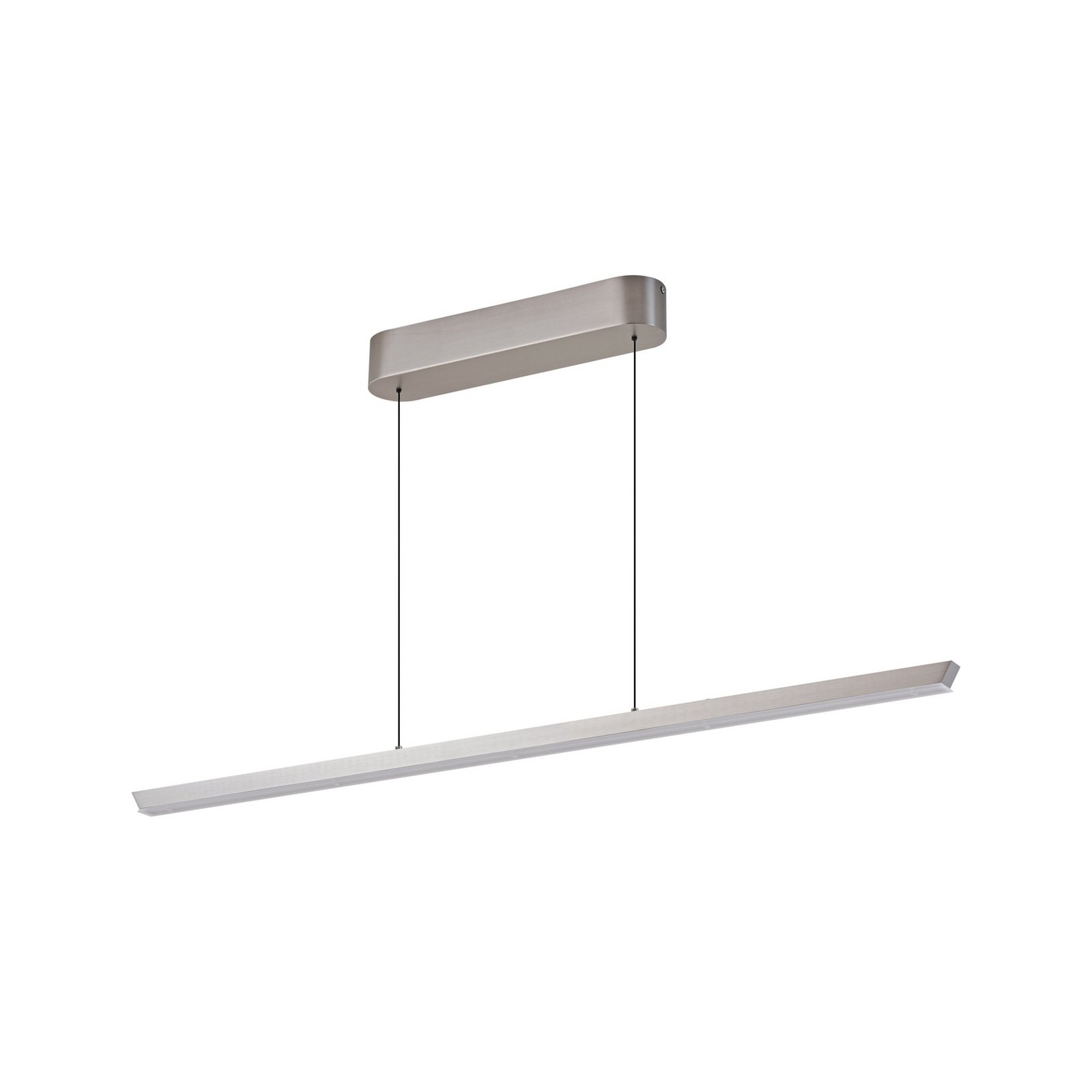 Candeeiro suspenso LED Lucande Solvar, 117 cm, prateado, CCT, regulável