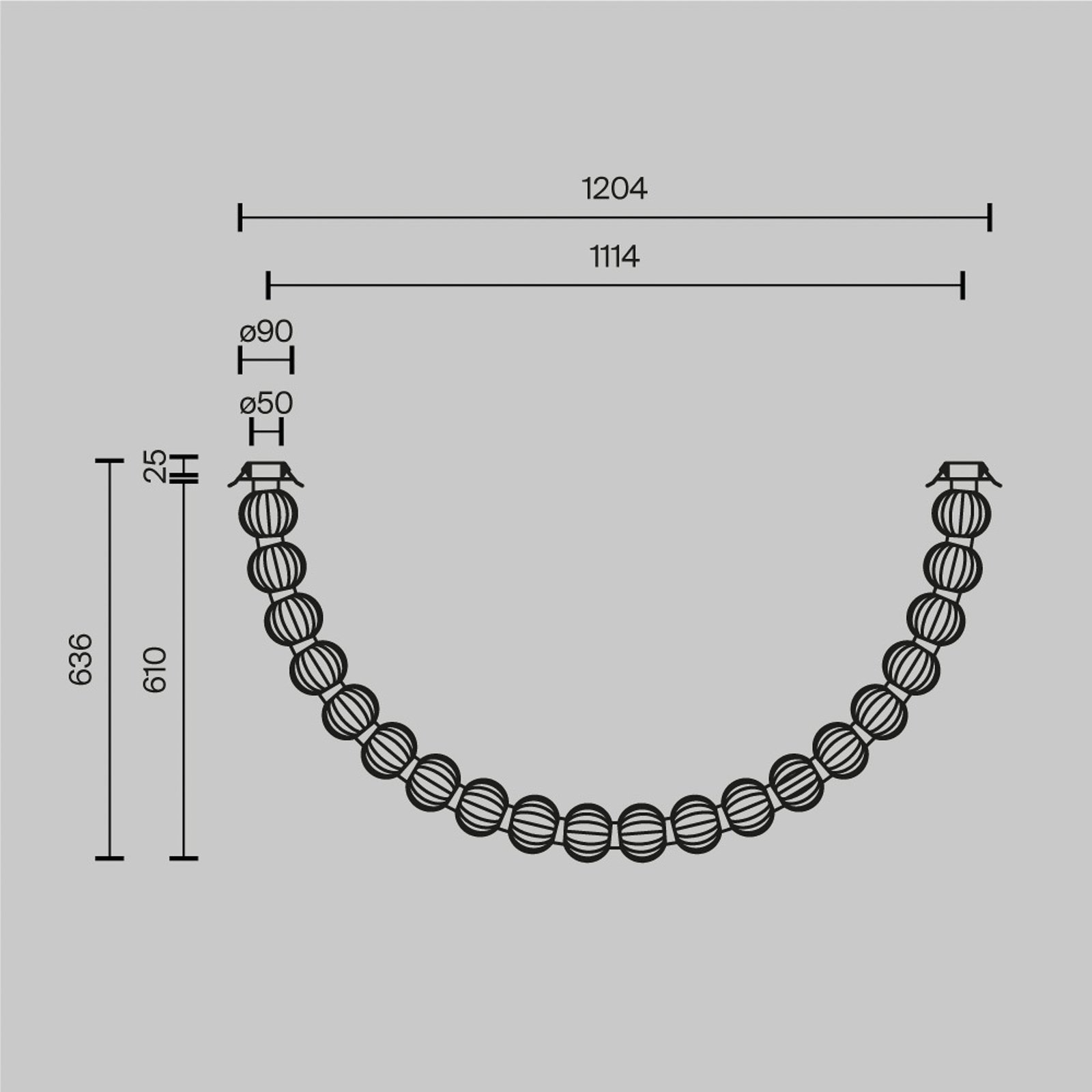 Stropné svietidlo Maytoni LED Amulet, dĺžka 120 cm, číre / zlaté