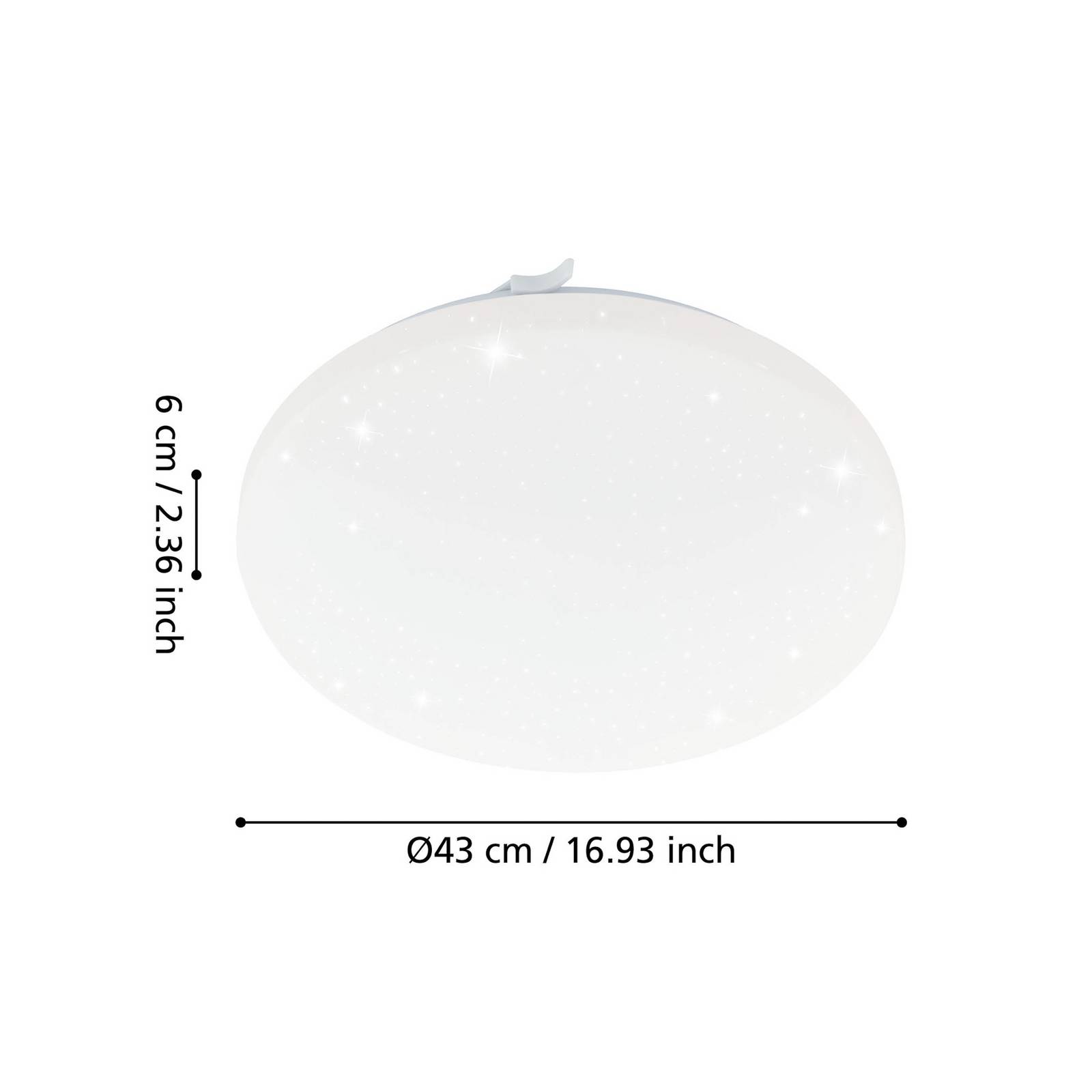  Eglo Eglo Frania-s Led Ceiling Lamp, Crystal Effect, 43 Cm 