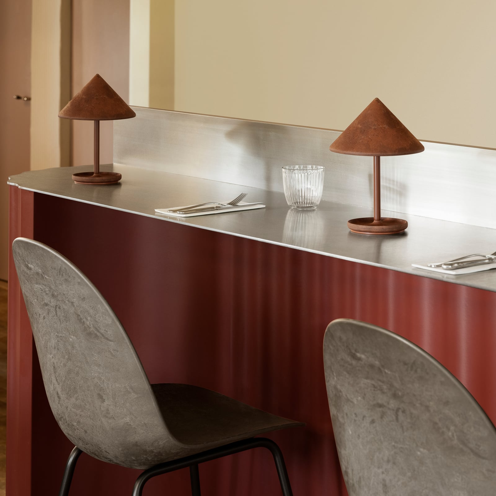 Tabouret de bar Eternity, marron, acier, hauteur 116,5 cm - Mater