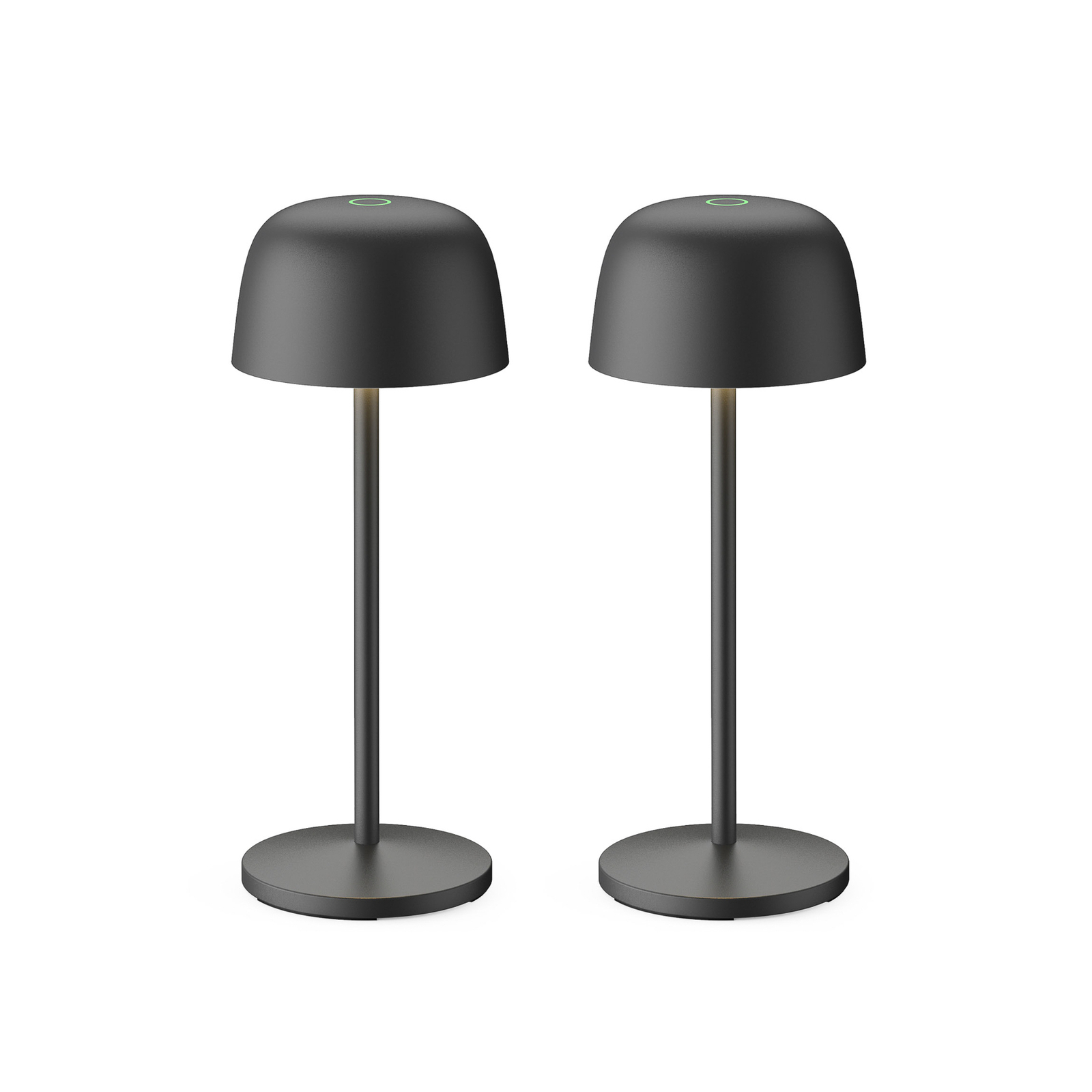 Lindby LED uzlādējama galda lampa Arietty, melna, komplekts no 2 gabaliem,