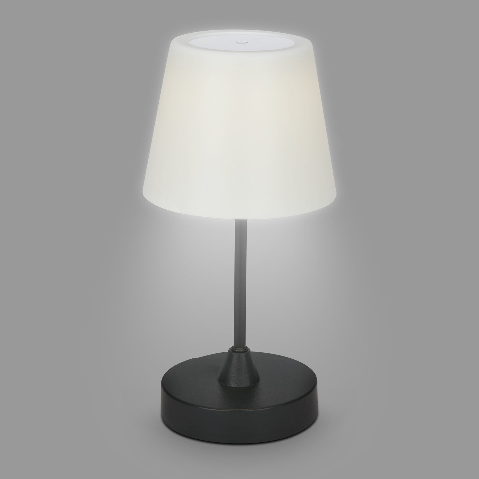 Lampe de table LED d'extérieur Campi, batterie, intensité variable, noir