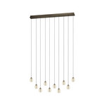 Stars of Light LED hanglamp FERRO 116 cm 10-lichts brons/bruin