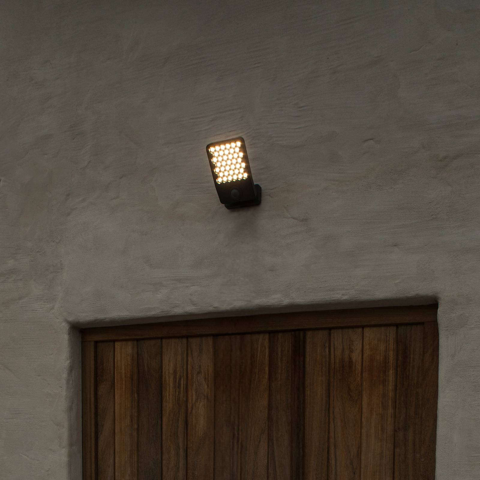 Kinkiet zewnętrzny LED z czujnikiem ATLANTIS, ciemnoszara, 22 cm, IP54