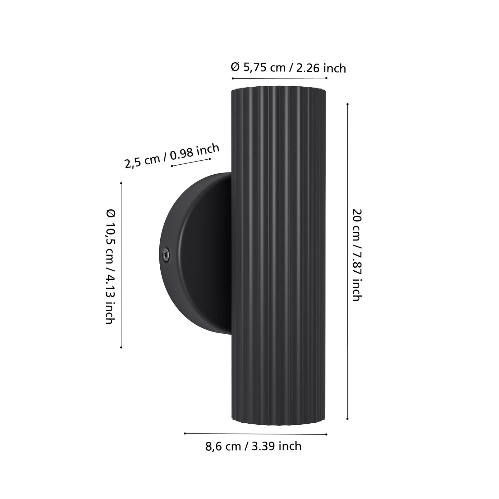 Væglampe Portillo, sort, højde 20 cm, 2 lyskilder, GU10 Væglampe Portillo, sort, højde 20 cm, 2 lyskilder, GU10