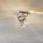 Fabbian Tripla - Candeeiro de teto LED em cristal, alumínio