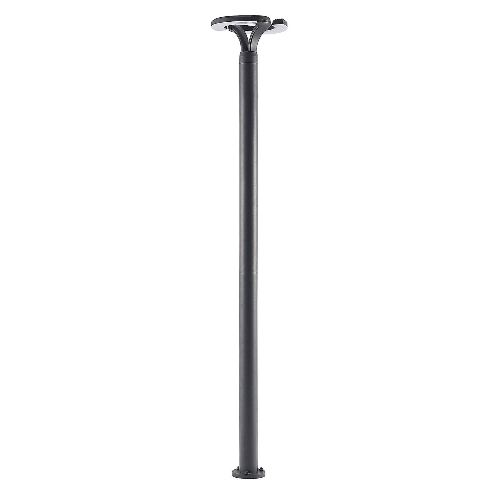 Lindby Keily LED lamp post, circular, aluminium, plastic, 19 W, L: 26.5 cm, W: 26.5 cm, H: 160 cm
