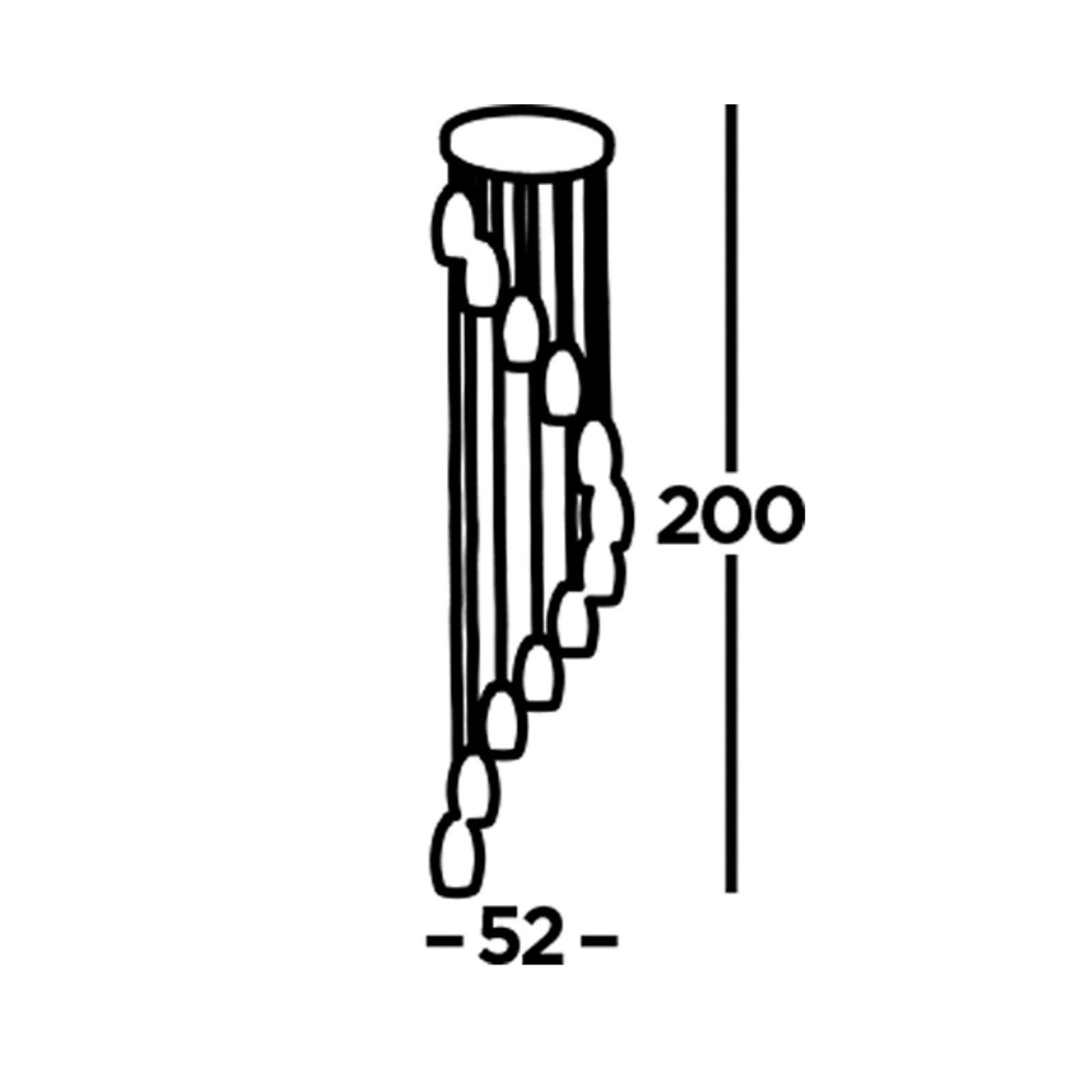 Cyclone LED hanglamp, 12-lamps, rookkleurig, glas