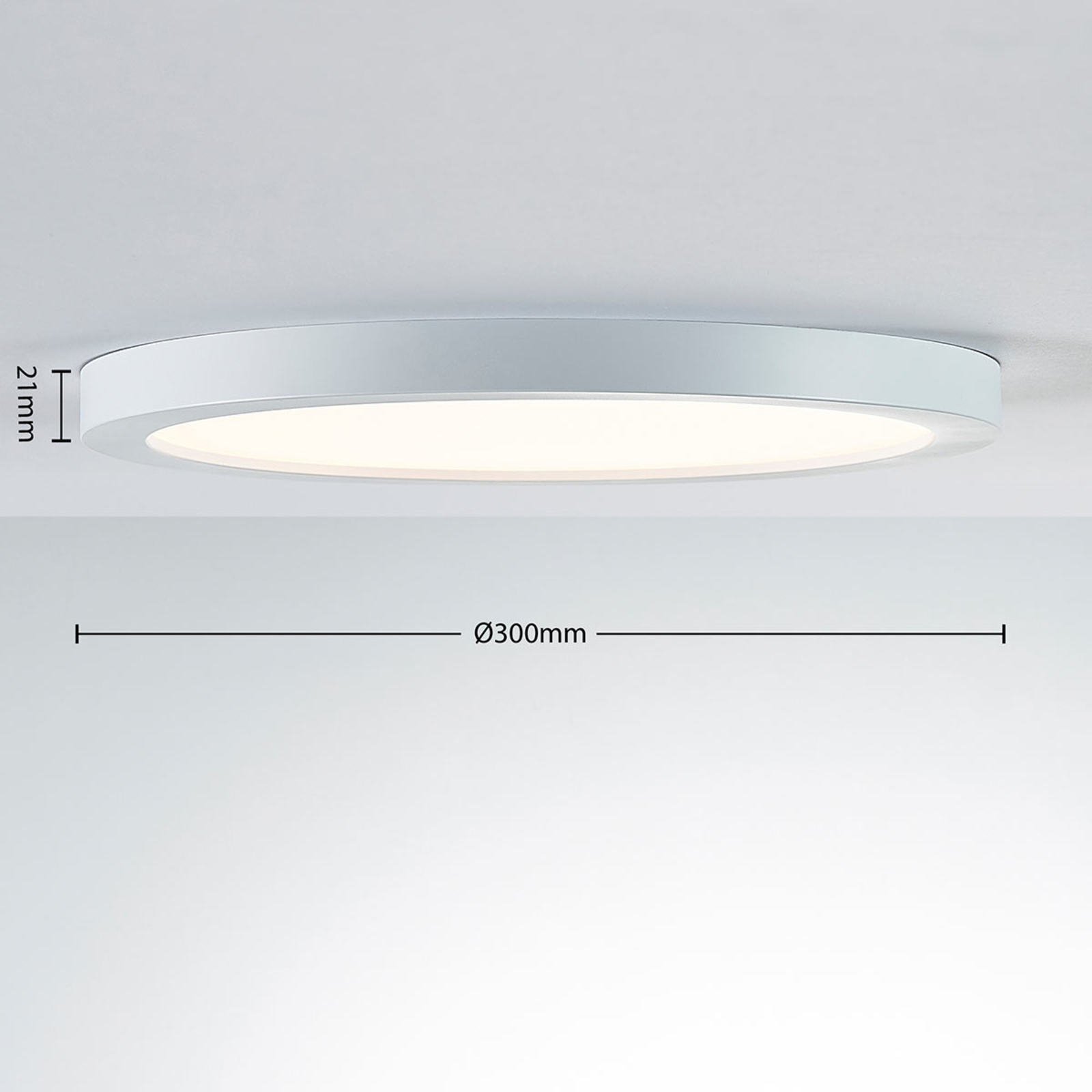 LED-Deckenlampe Solvie Weiß Quadratisch Hochvolt Flach 30 cm Lampenwelt Küche 