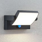 Lindby LED saules gaismas āra sienas lampa Sherin, antracīts, sensors