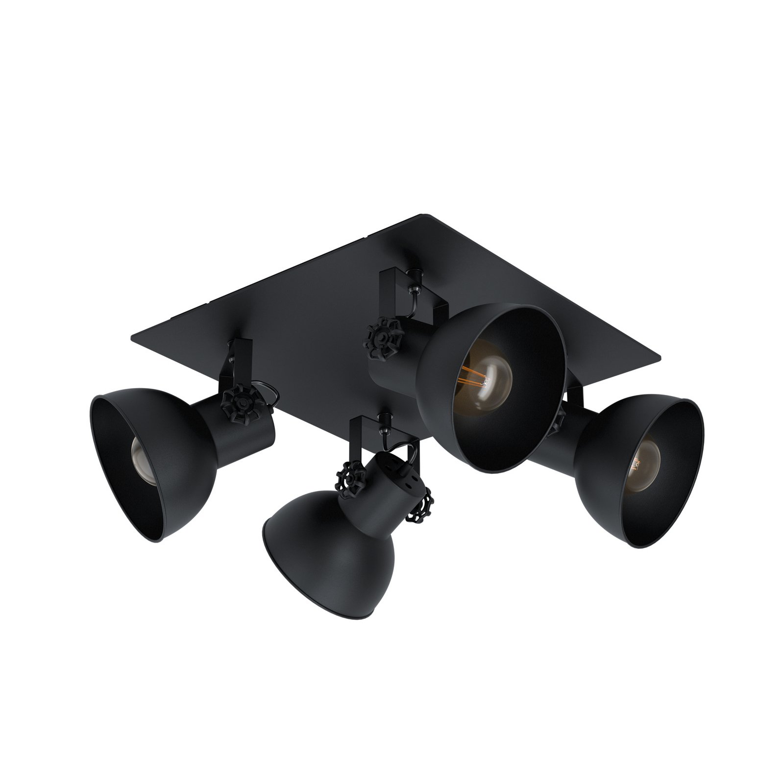 Barnstaple προβολέας οροφής, μαύρος, τεσσάρων εστιών