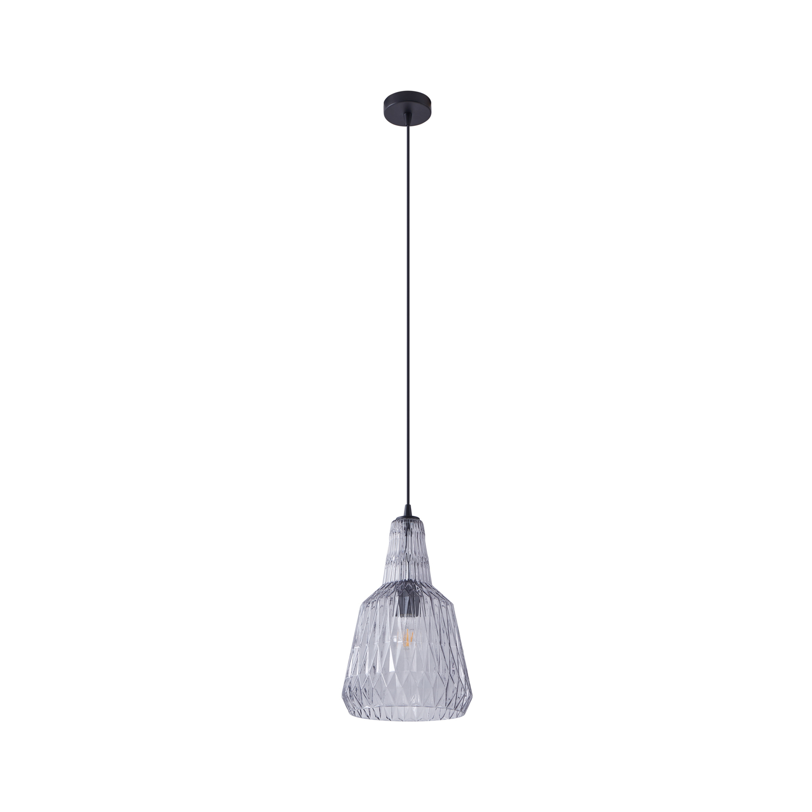 Lindby pendant light Belarion, grey, 1-bulb, glass, Ø 23 cm