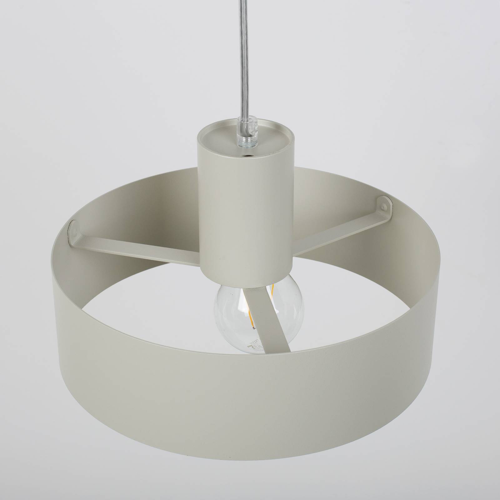 Hängeleuchte Rif M, taupe, 1-flammig, Ø 25 cm, Stahl günstig online kaufen
