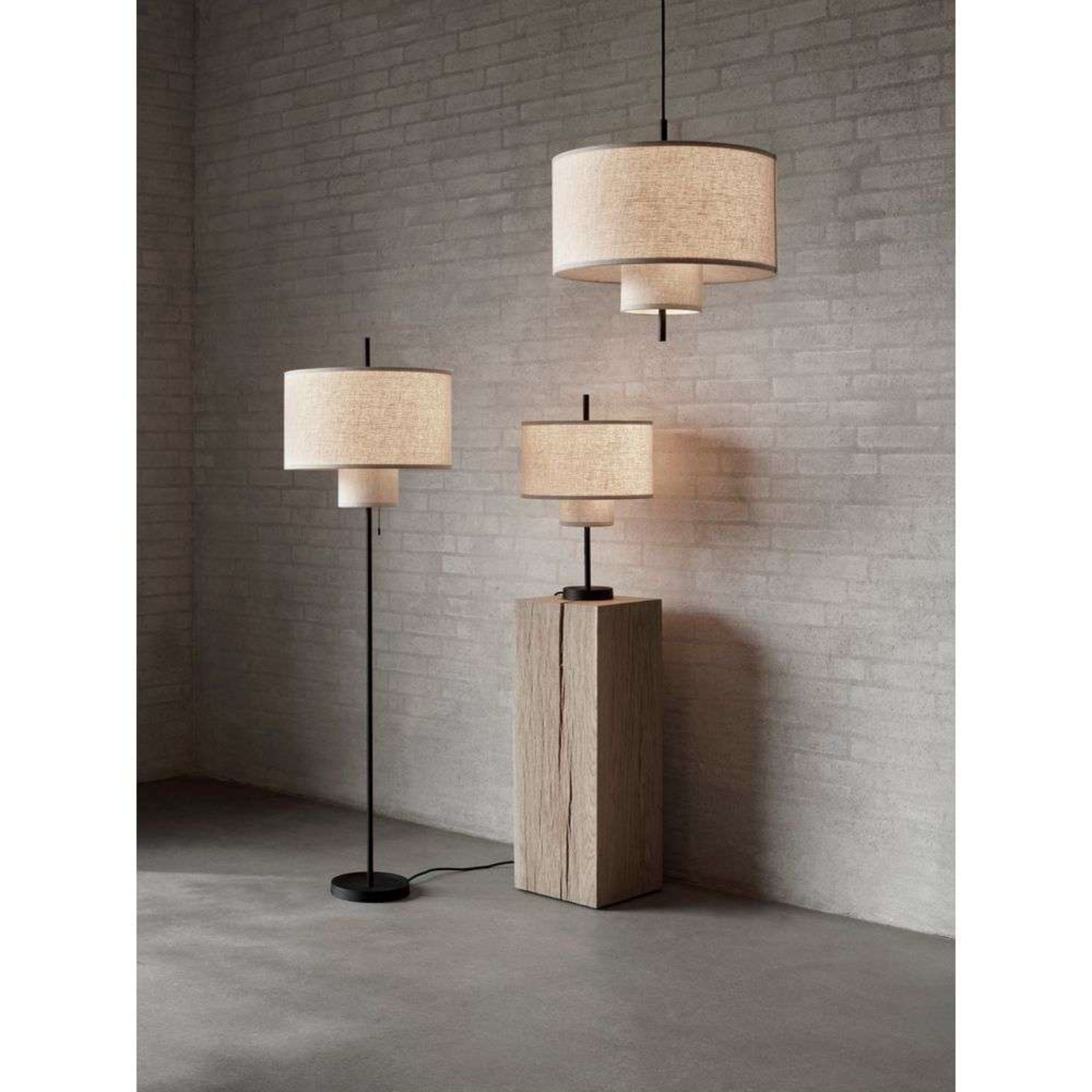 Margin Lampada a Sospensione Beige Canvas Ø50 - New Works